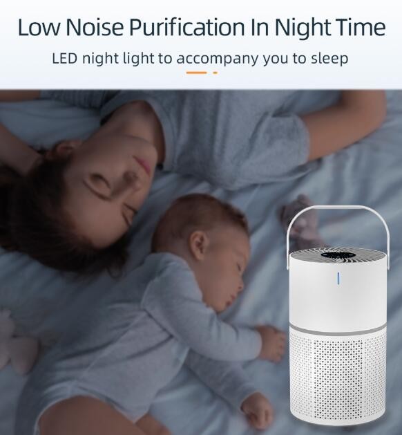 Portable Air Purifier for Home Bedroom Filter Air Cleaner Purification Smoke Pet