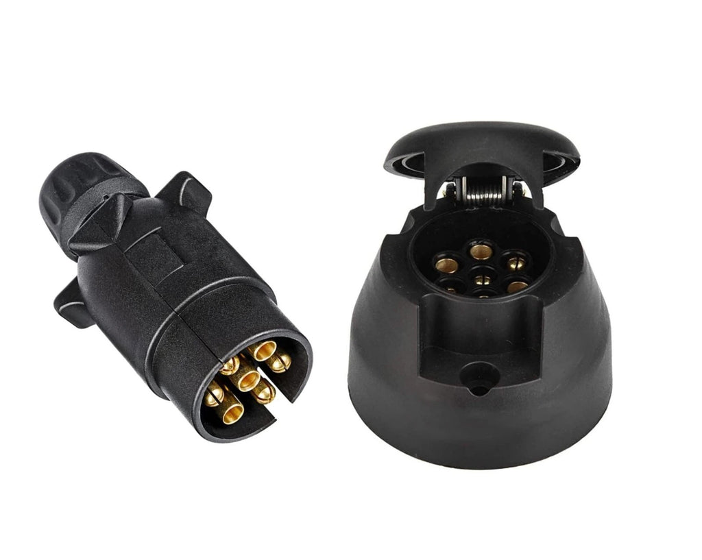 7 Pin Towing Electrics Plug And Socket 12n Type For Caravan Trailer Lights SET