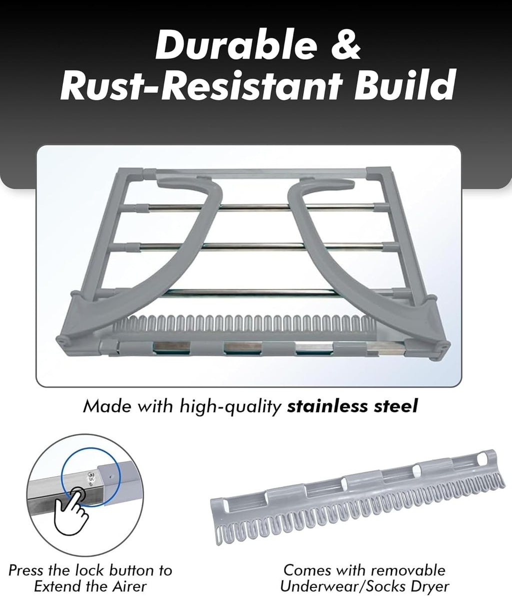 Extendable Radiator Airer, 6M Drying Space,  Indoor Towel & Clothes Drying Rack