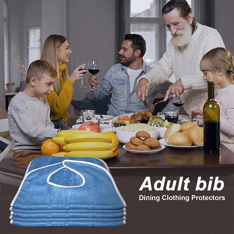 4pcs Bibs for adults woman men eating bibs aprons long for the elderly seniors