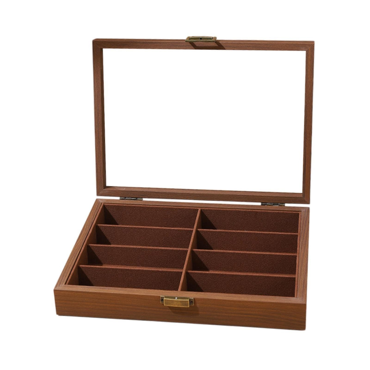 8 Grids Sunglasses Storage Box Dustproof Portable Jewelry Watch Trendy Wood