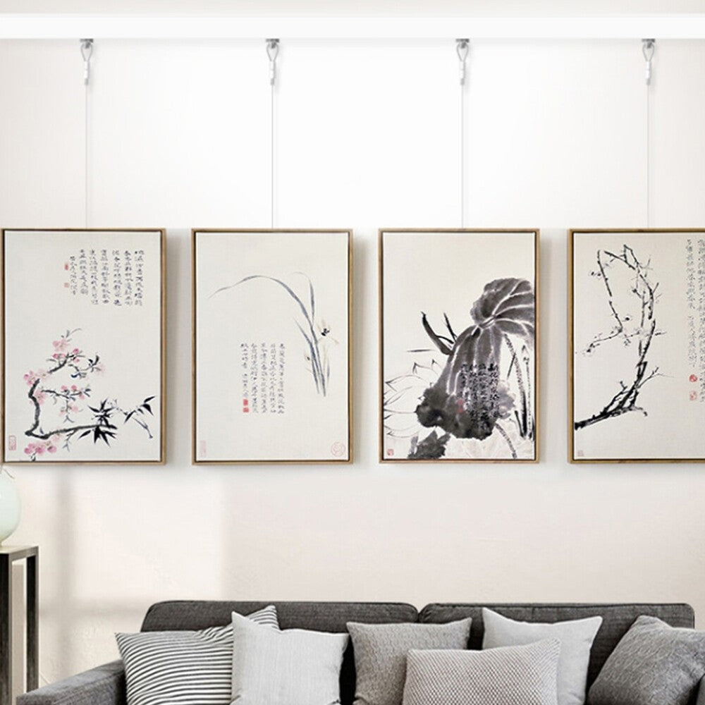 10 Sets Frames Display Kit Heavy Duty Picture Rail Hooks Painting Hanging Kit