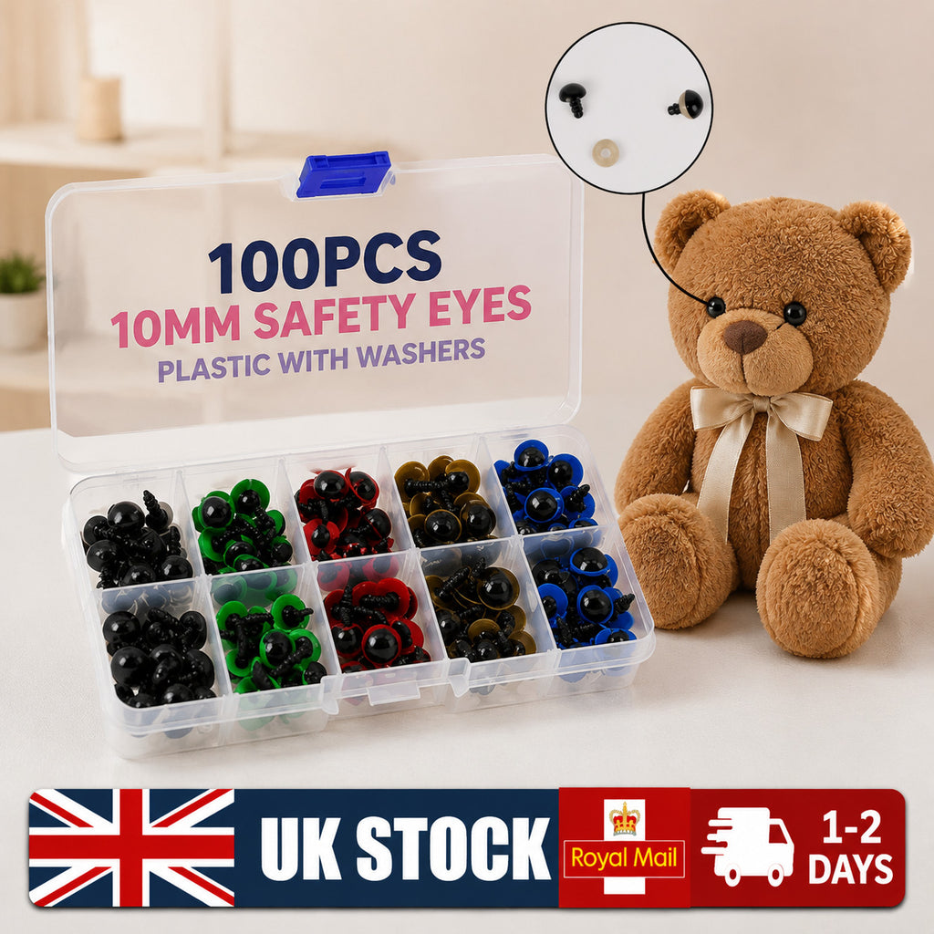 100Pcs Plastic Safety Eyes Soft Toys Teddy Bear Doll Animal Making Craft Screw