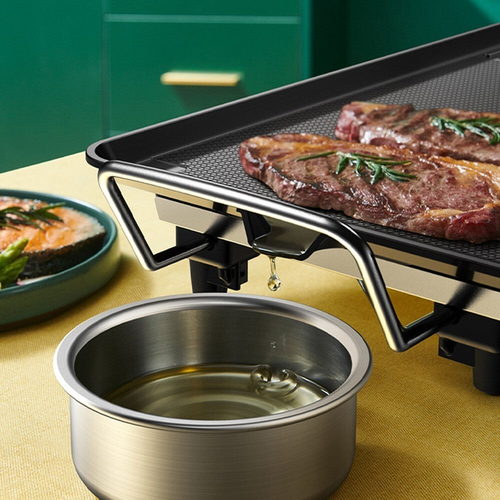 Electric Teppanyaki Table Top Grill Griddle BBQ Hot Plate Barbecue 40cmx23cm UK
