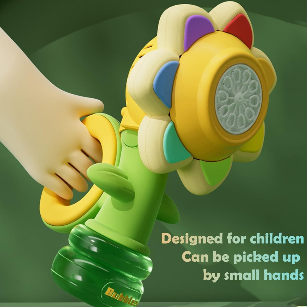 Kids Electric Bubble Machine Toy Automatic Sunflower Dancing Light Boys Girls