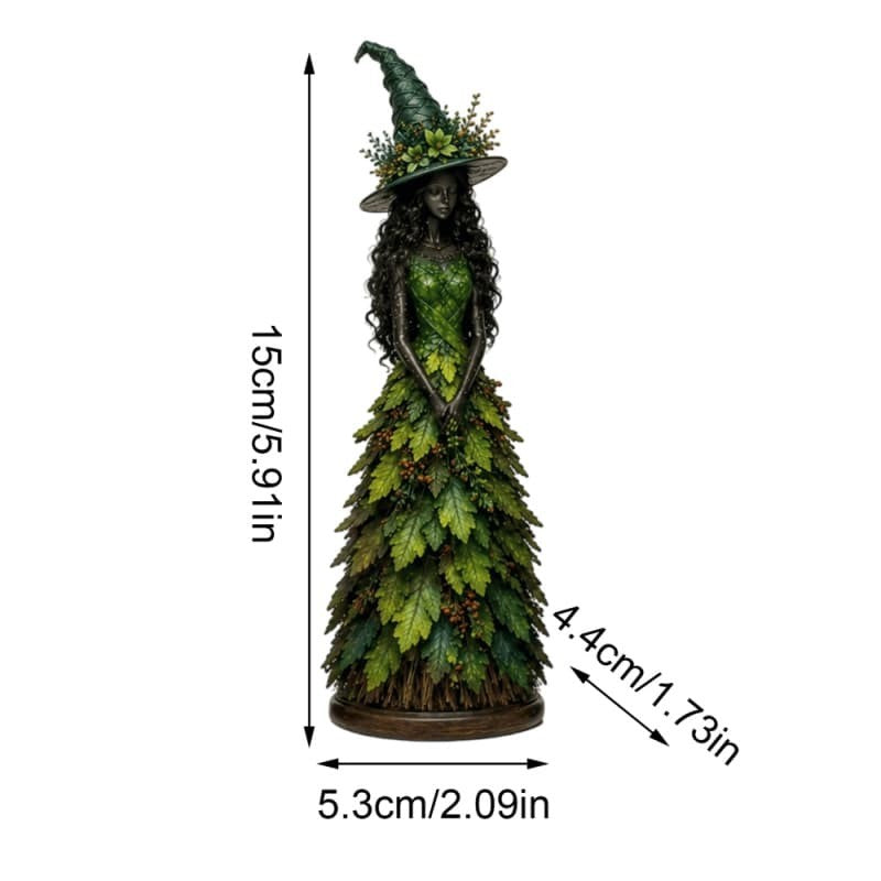 Fall Enchanted Autumn Witch Figurine, Halloween Witch Statue (Golden Harvest)