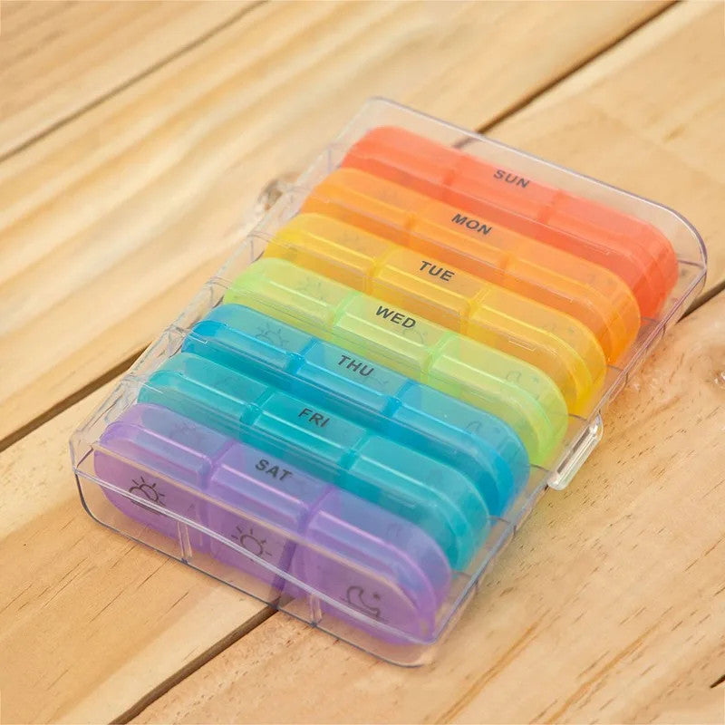 7 Day Pill Dispenser Medicine Tablet Storage Organiser Case Weekly Box UK