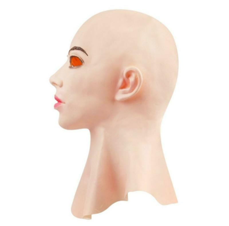 Realistic Female Woman Face Halloween Latex Mask for Crossdressing