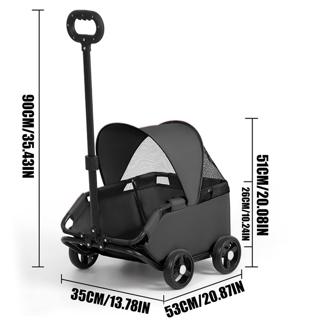 Foldable Pet Dog Cat Stroller Pet Jogger Carrier Cart Open Car Travel Walk Wheel