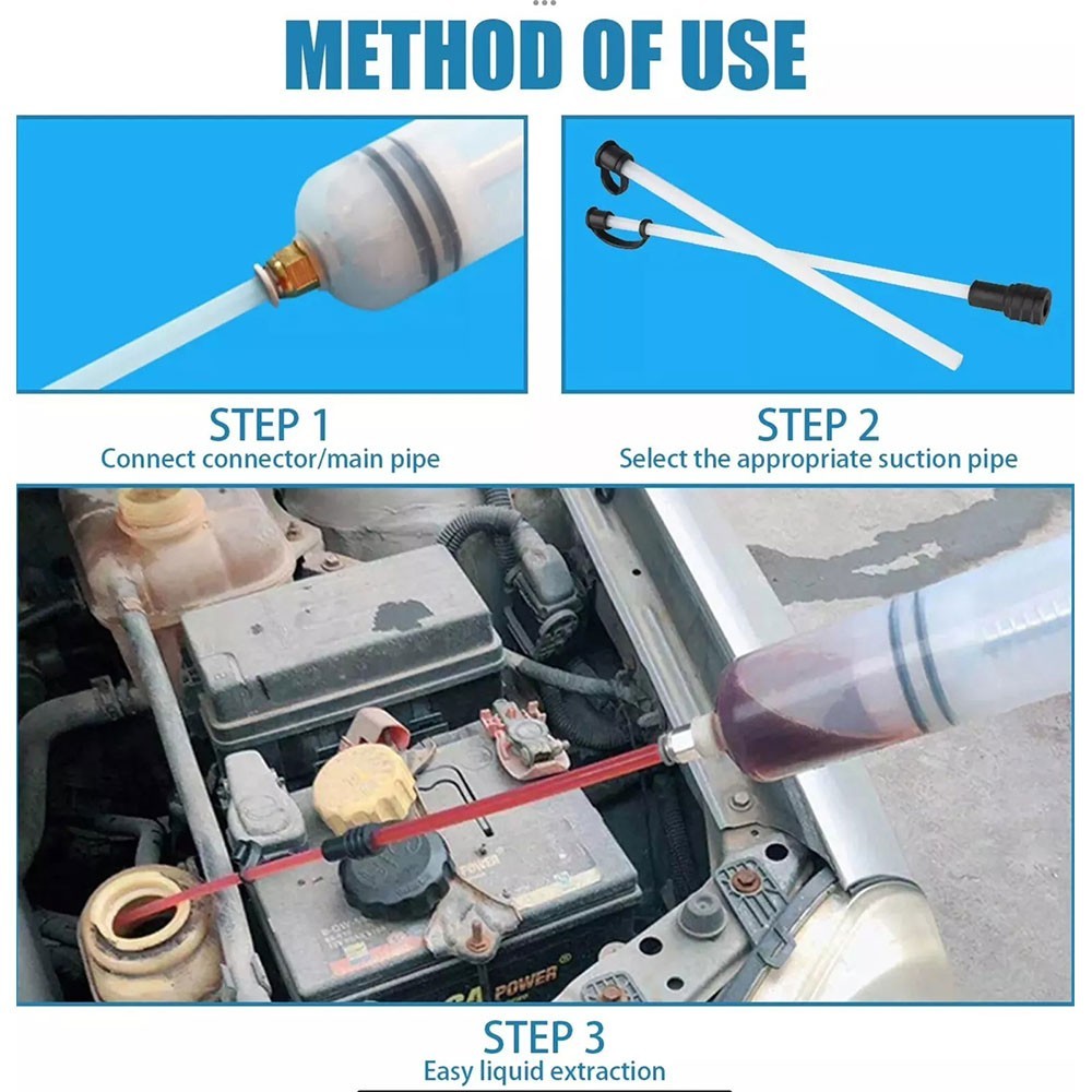 500ML Car Oil Fluid Extractor Fluid Syringe Pump Manual Suction Transfer Filling