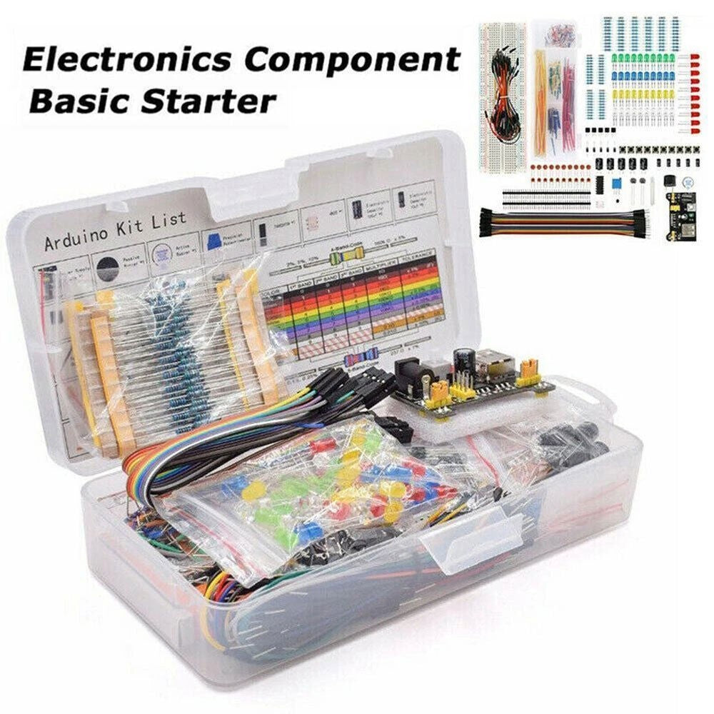Electronic Component Starter Kit Wires Breadboard Buzzer LED Trans Box Set UK