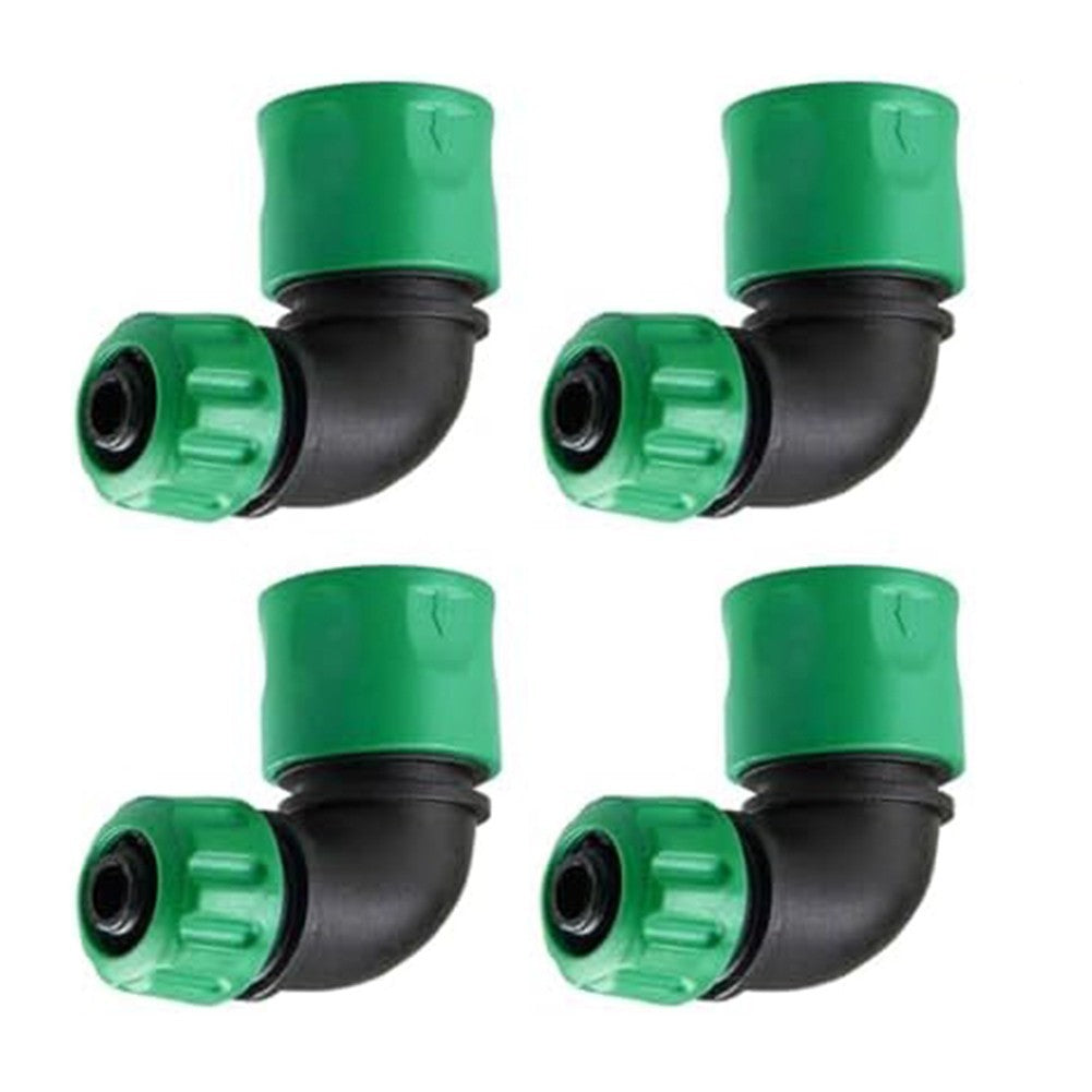 Garden Hose 90 Degree Coupling Connectors 4 pcs ABS for 1/2 inch Inner Diameter