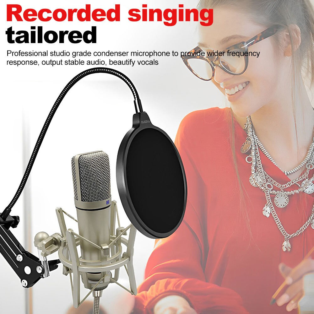 U87 Studio Condenser Microphone with Shock Mount Singing Recording Cardioid Mic