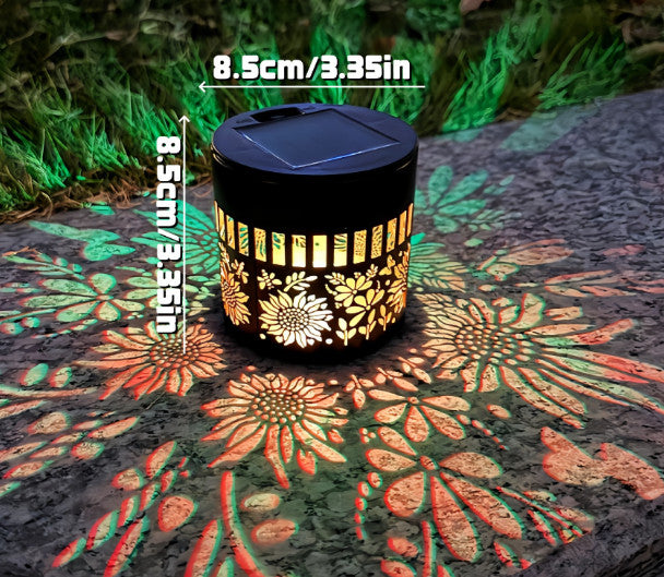 Solar*Mandala Wall Light Outdoor Garden Fence Projector Lamp Patio Ambient Decor