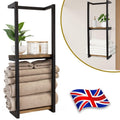 Wall‑Mounted Towel Rack Wooden Shelf Bathroom Storage Holder Towel Organiser