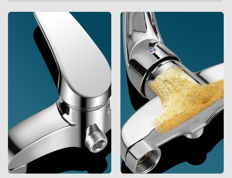 Chrome Plated Brass Single Lever Bathroom Tap Shower Mixer Shower Faucet