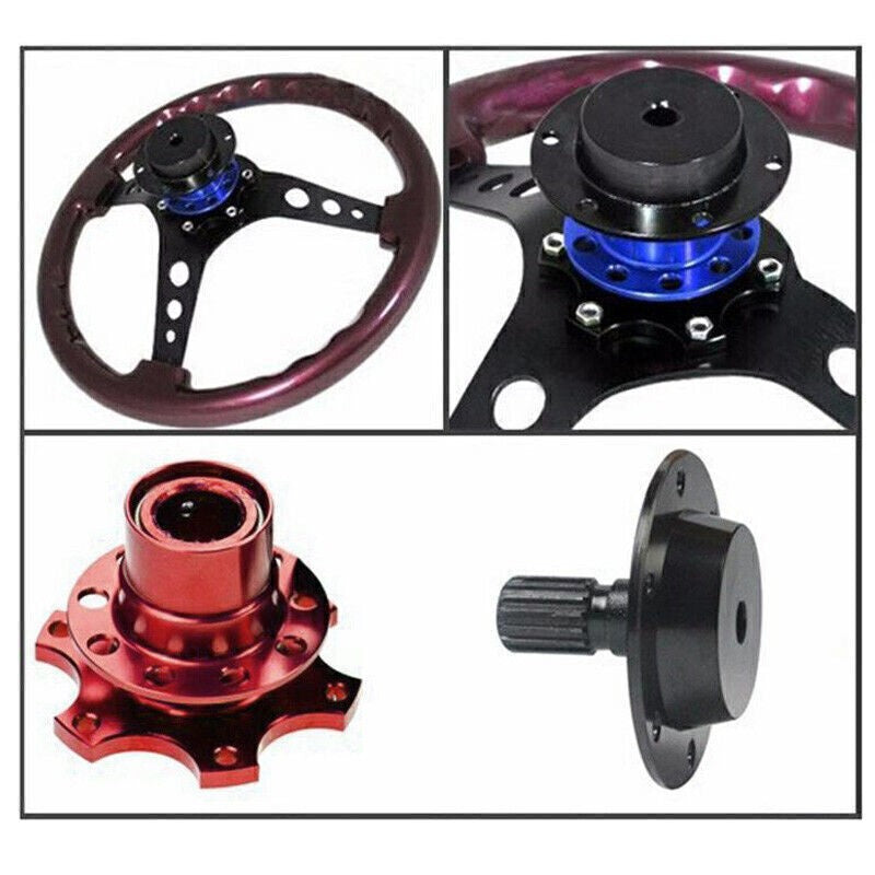 Quick Release/Snap Off Steering Wheel Boss/Hub Race/Rally/Motorsport/Track Black