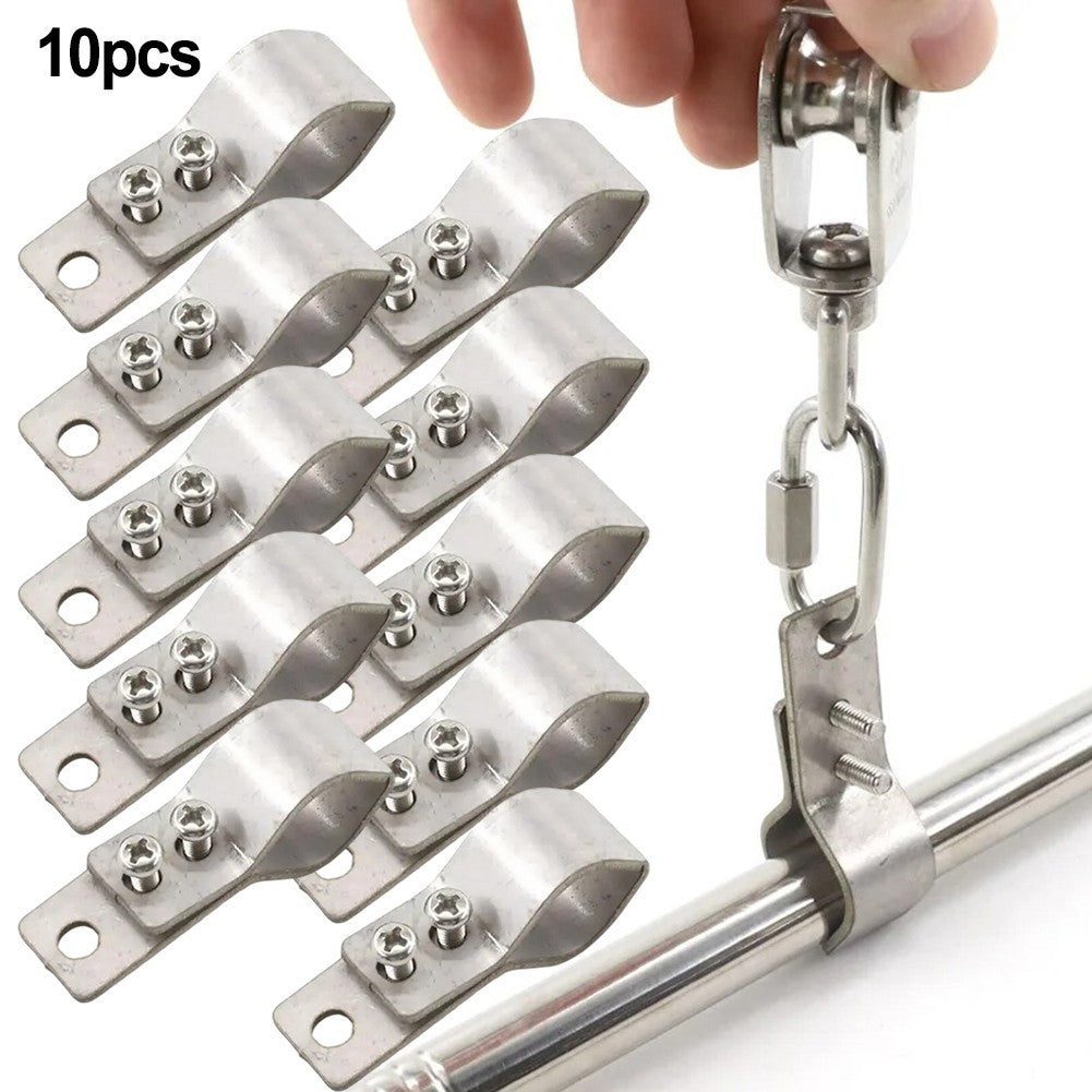 SS304 Stainless Steel Adjustable Clamps for Sunshade Net Installation 10pcs Set