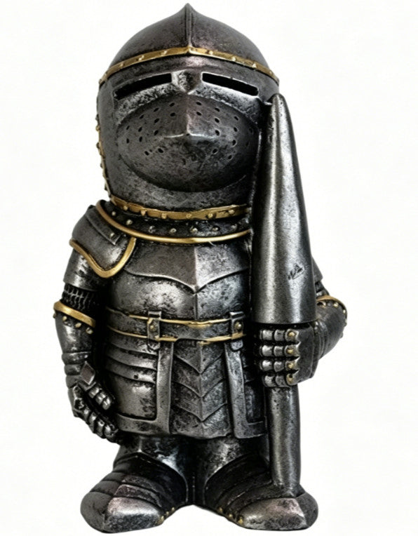 Knight Gnomes Guard Resin Sculpture Ornament Garden Home Decor Templar Gothic