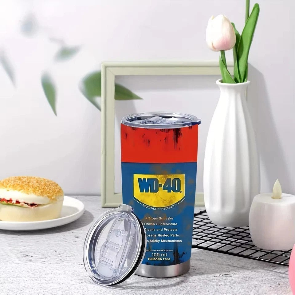 WD40 590ml Insulated Coffee Mug Cold & Warm Drinks Water Bottle Outdoor Travel