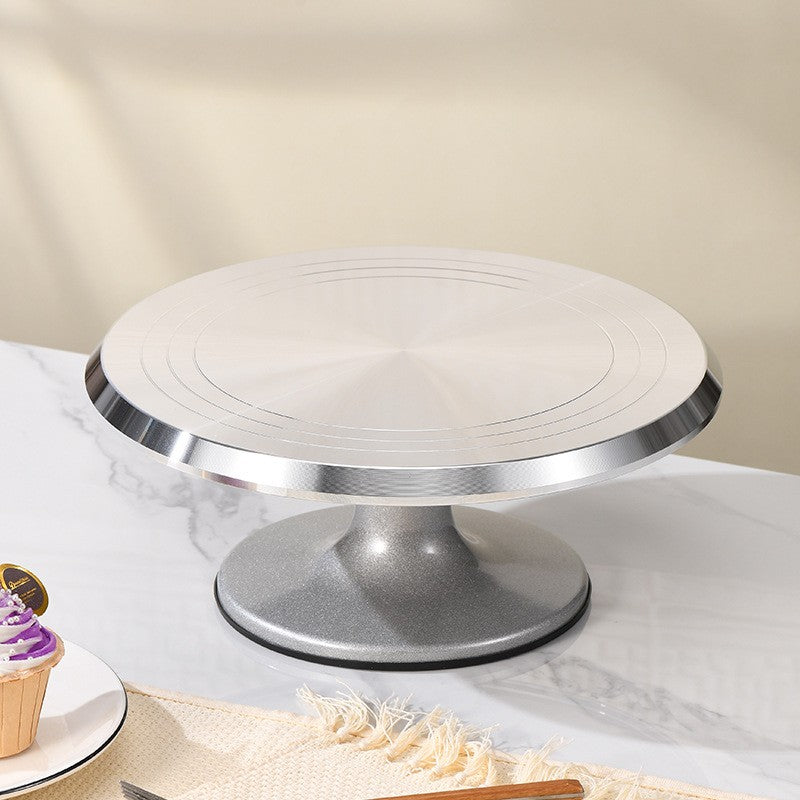 12'' Cake Turntable Aluminum Cake Revolving Stand Holder Cake Baking Decor Tools