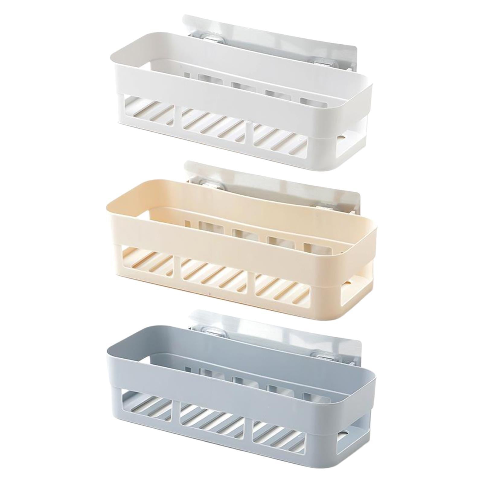 UK Self Adhesive Shower Shelf Plastic Shower Caddy Organiser Bathroom Shelf