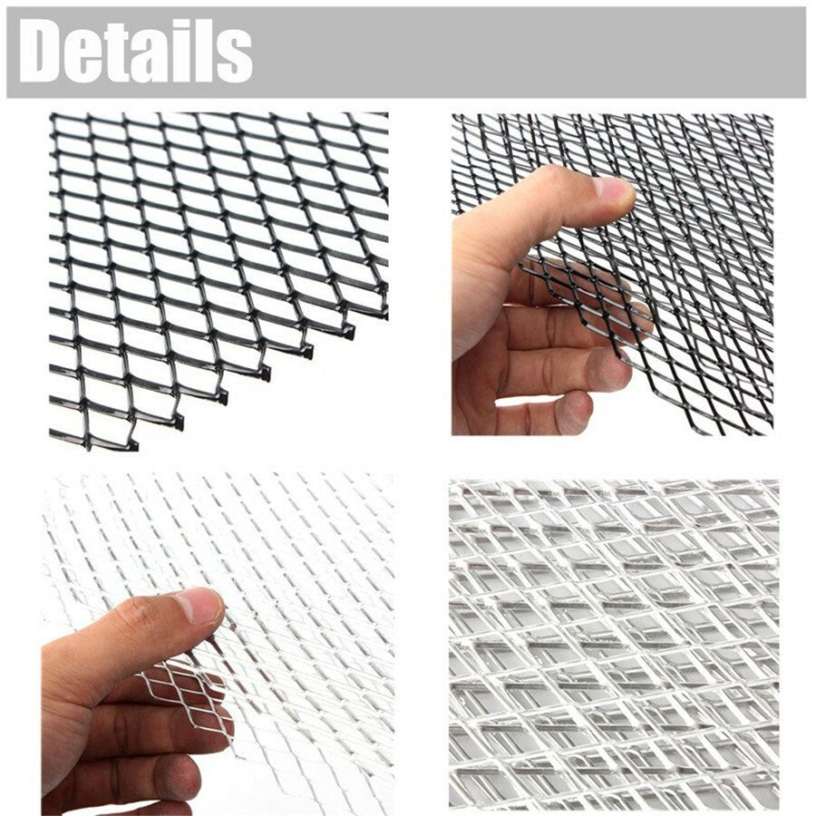 Silver Aluminium Racing Grille Mesh Vent Car Tuning Grill 100cm x 33cm