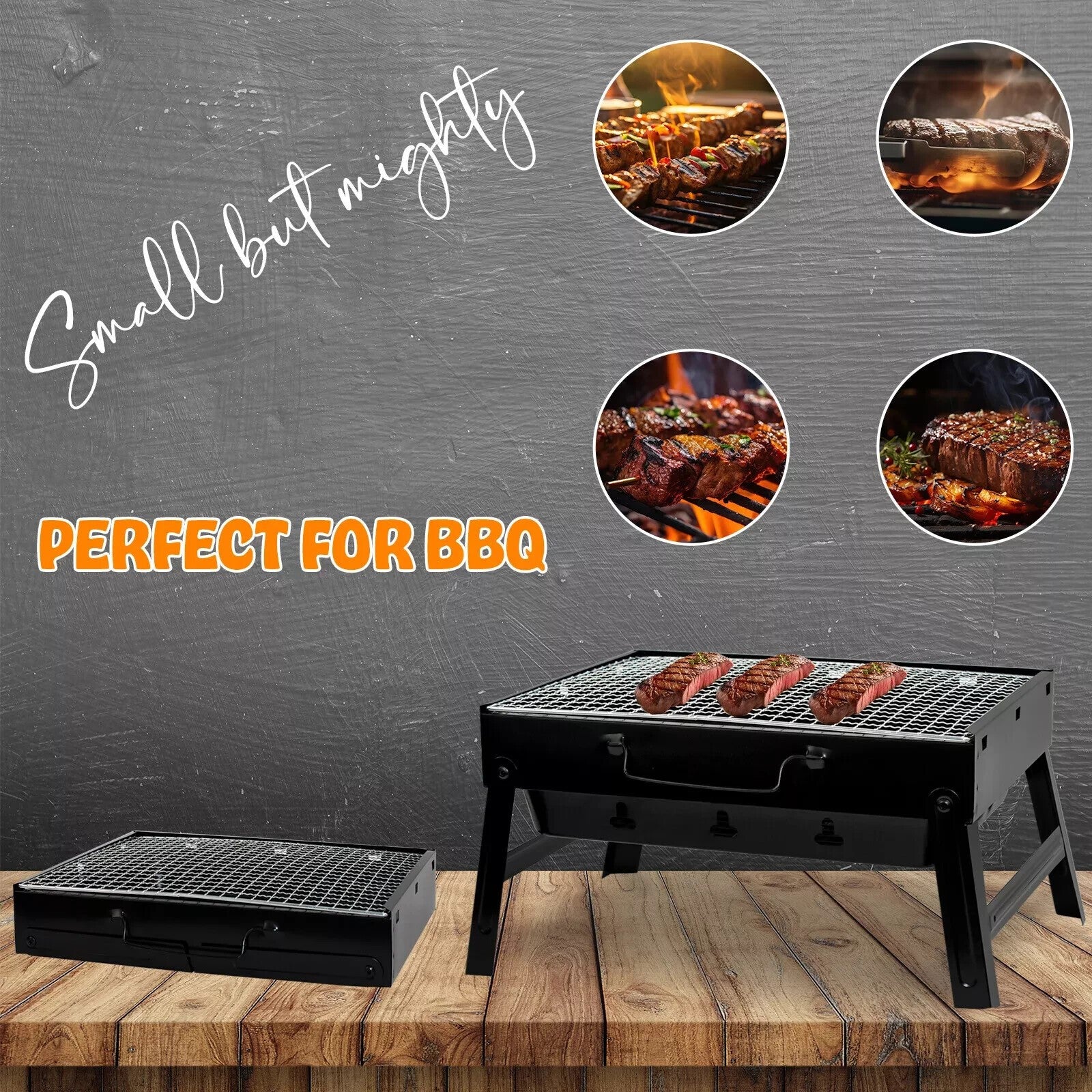 Portable Folding Charcoal BBQ Barbecue Camping Grill Travel Picnic Outdoor UK