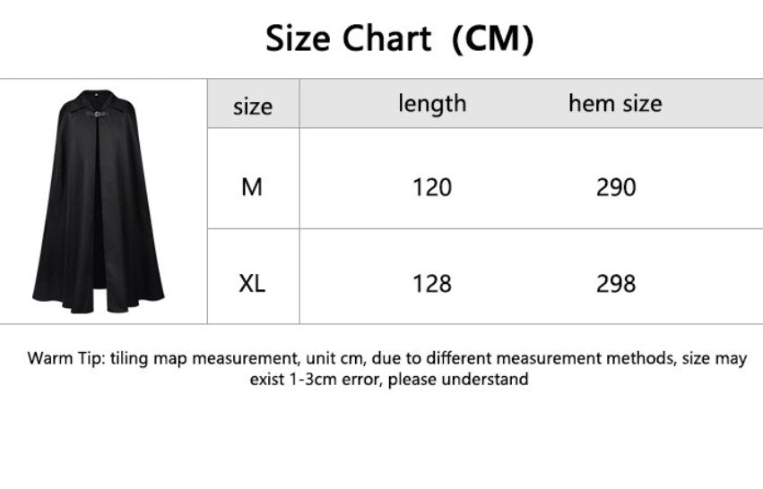 Retro Gothic Long Cloak Lapel Buckle Cape Cosplay Outfit