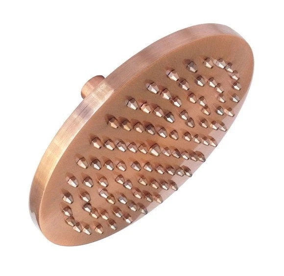 8" inch Antique Red Copper Round Rainfall Rain Bathroom Shower Head UK STOCK