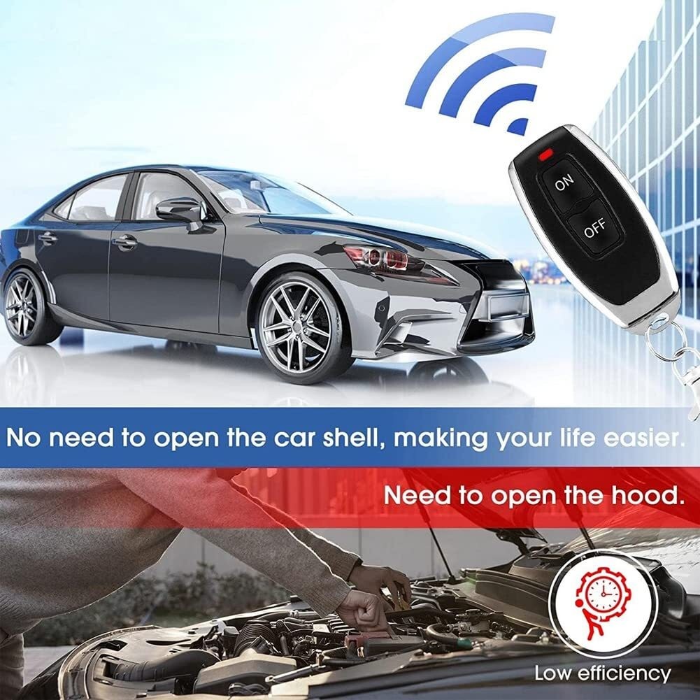 2X Wireless Remote Car Battery Disconnect Relay Master Kill Cut-off Switch