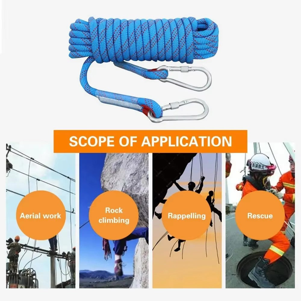 15M/25M/30M Outdoor Static Rope  10Mm Climbing Rope for Fire Rescue Safety Escap