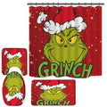 3D How the Grinch Stole Christmas Shower Curtain Bath Mat Toilet Cover Rug UK