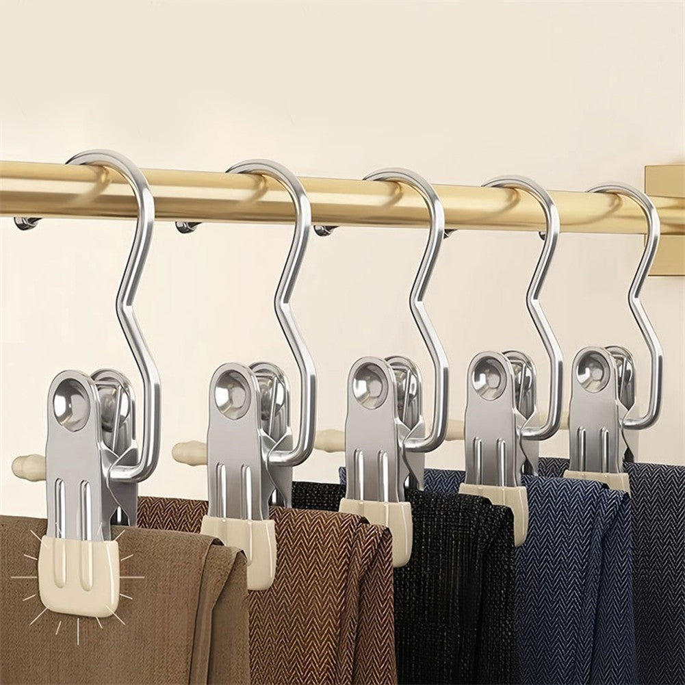 Multifunctional Stainless Steel Hook Clips 20 Pcs for Securing Pants and Socks