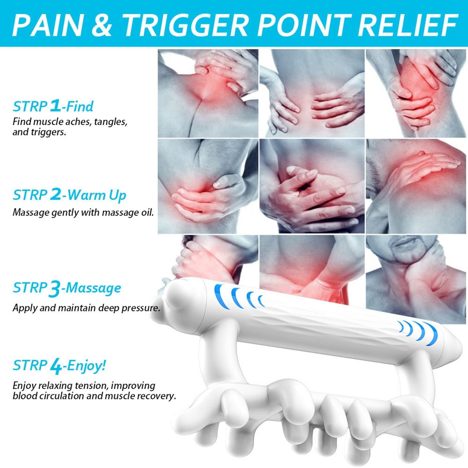 New Myofascial Release Massage Manual Trigger Tool To Ease Body Tension Fascia