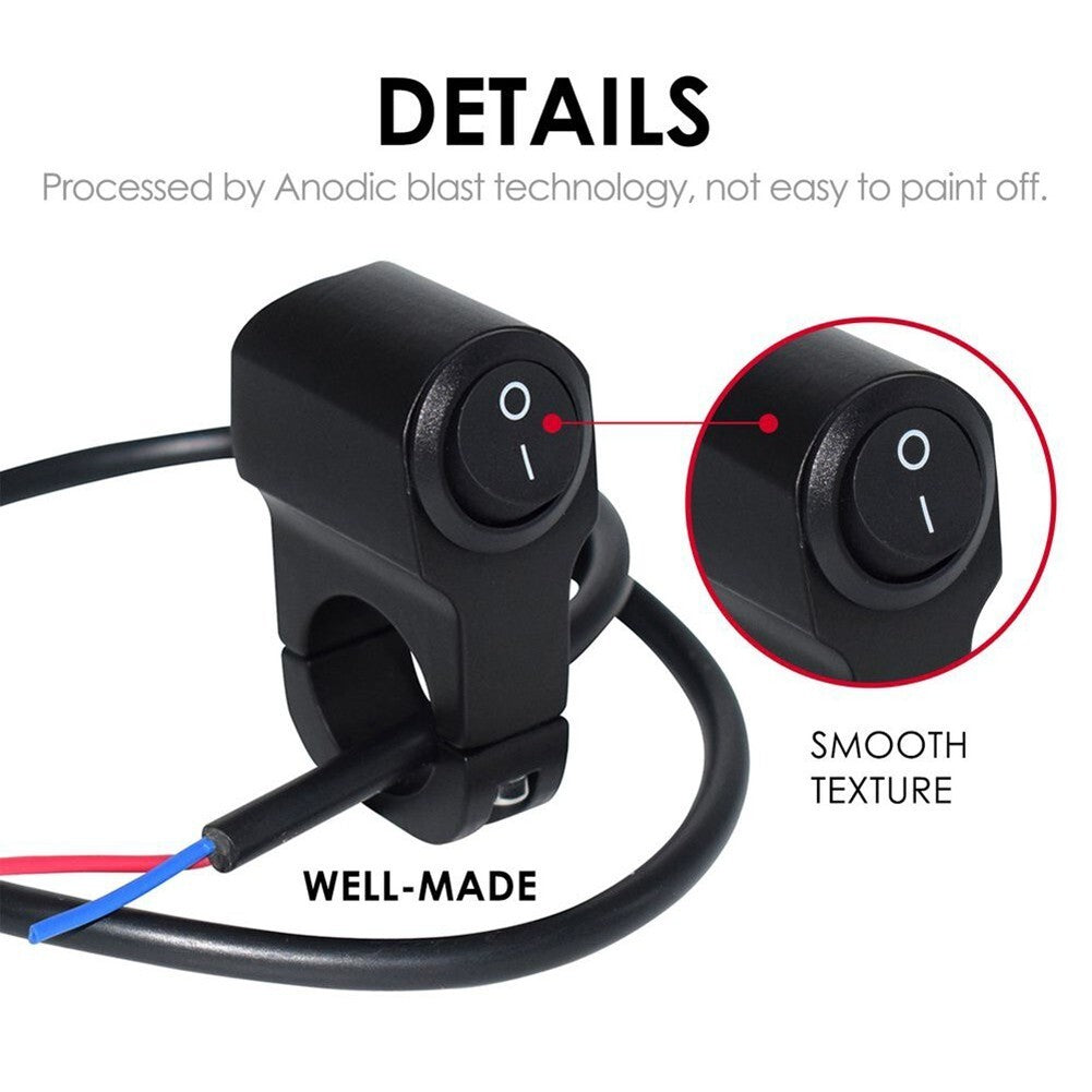 Waterproof Motorbike Motorcycle Handlebar Fog Spot Light On Off Switch 120W 12V