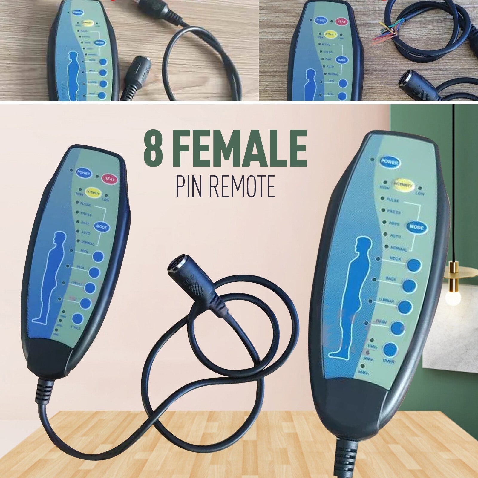 8 Female Pin Remote For Massage Power Lift Recliner Chair Hand Controller DC12V