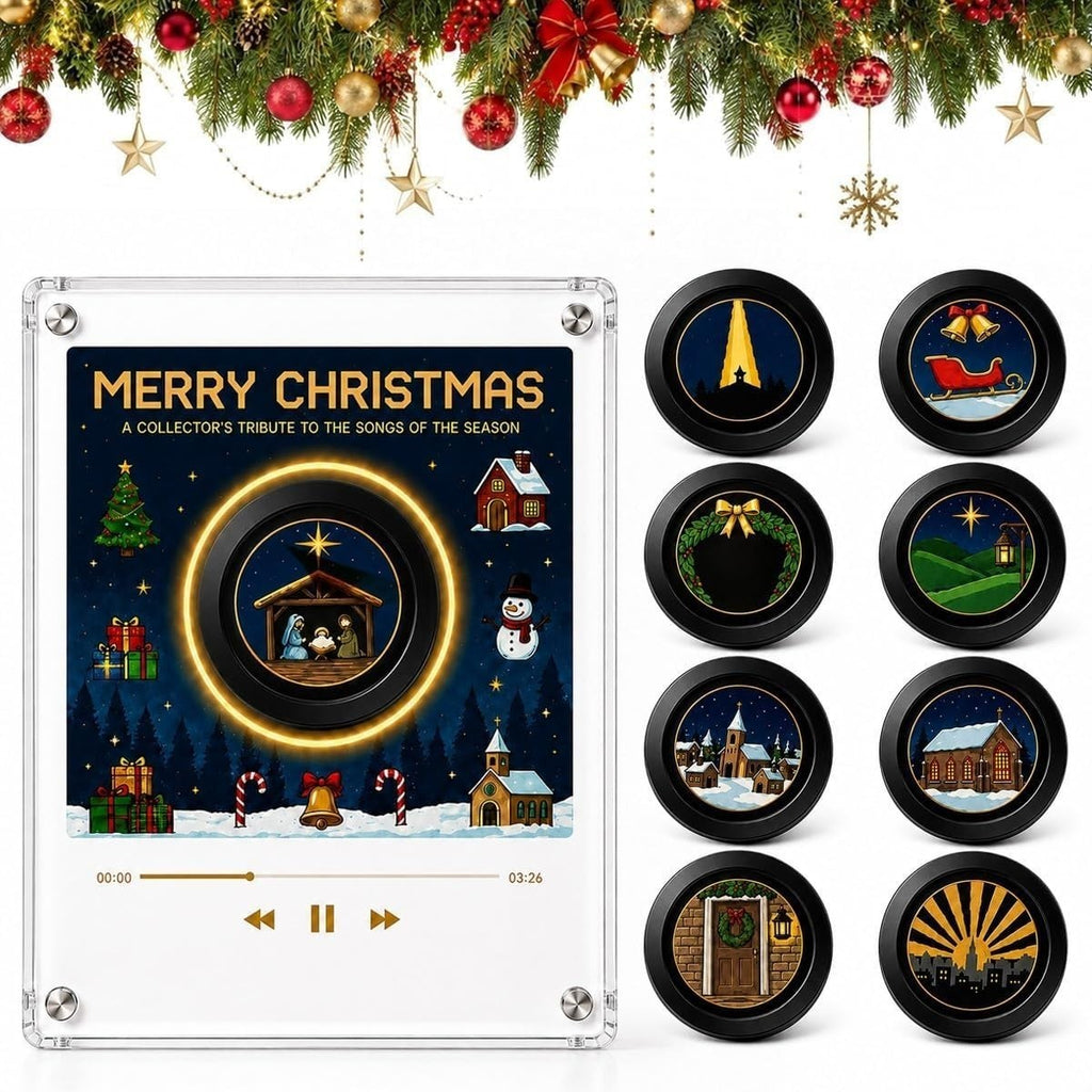 Christmas Vinyl Player Fridge Record NFC Magnetic Music Box Set