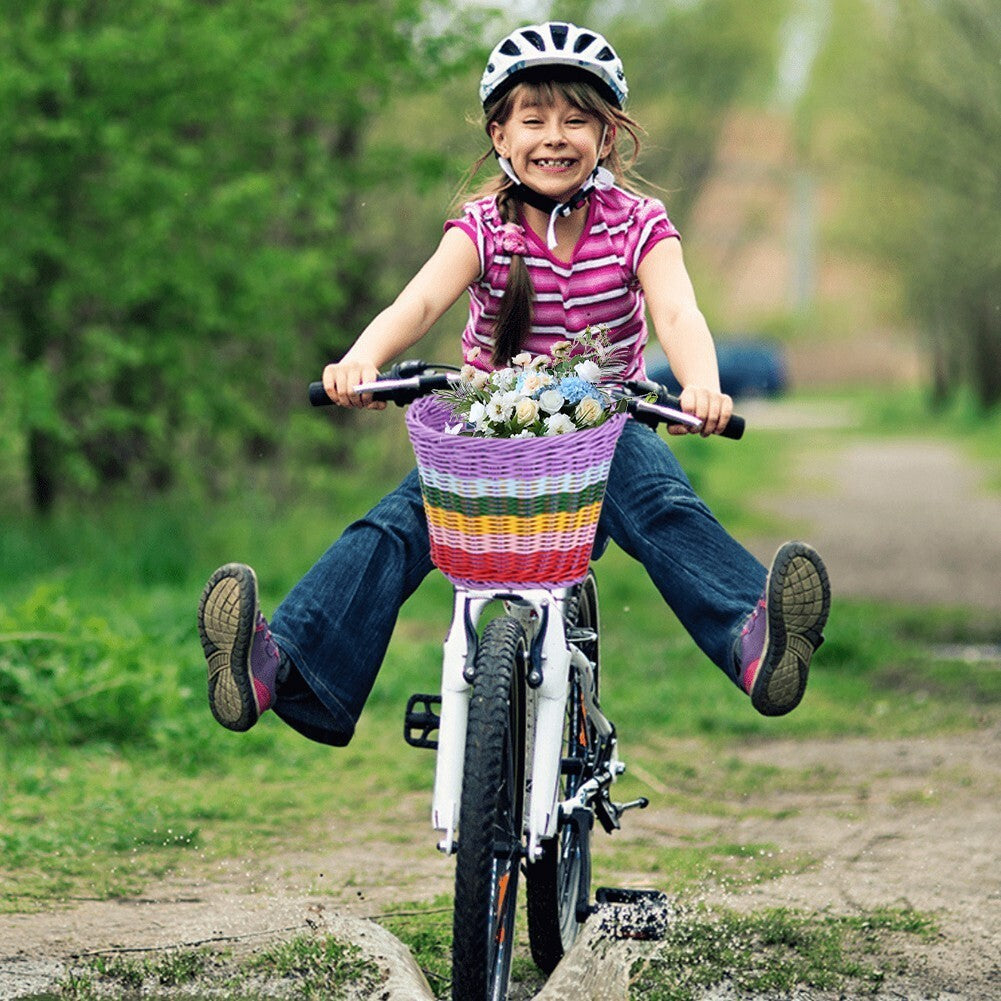 Rattan Bicycle Front Basket Handwoven Kids Adult Bike Handlebar Carrier Bags UK
