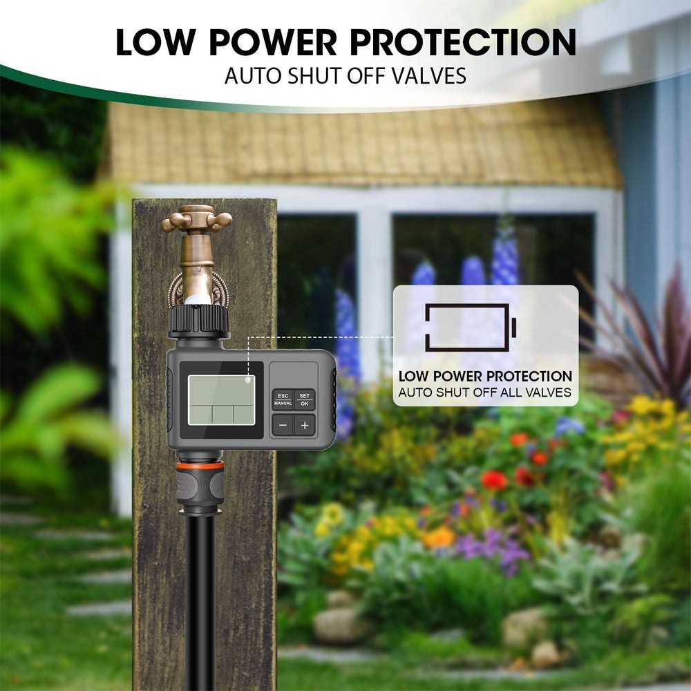 Automatic Water Timer Irrigation Watering System Sprinkler Garden Programmer Set