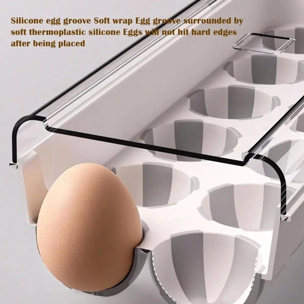 Refrigerator Egg Tray 12 Slot Egg Storage Holder Egg Dispenser Stackable W/ Lid