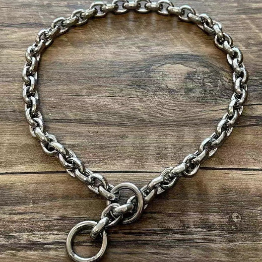 Collar for Large Dog Stainless Steel Thick Puppy Choker Metal Chain Silver