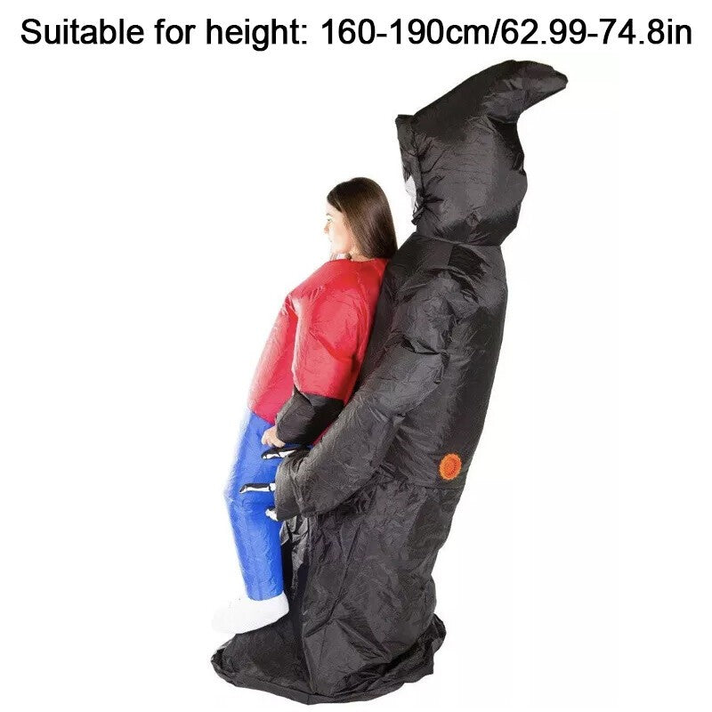 Adult Inflatable Grim Reaper Fancy Dress Costume Mens Halloween Skeleton Costume