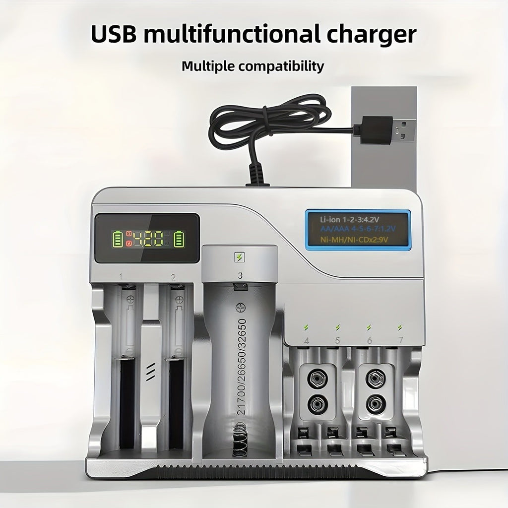 USB Plug Fast Battery Charger For 3A Rechargeable Batteries Universal Multi Solt