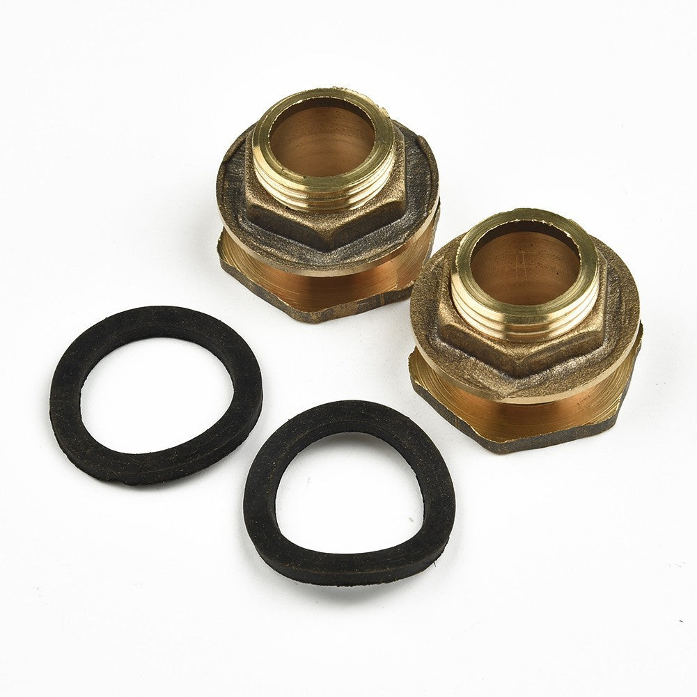 2x Water Butt Water And Connector Brass Bib Tap With Click Lock Fitting