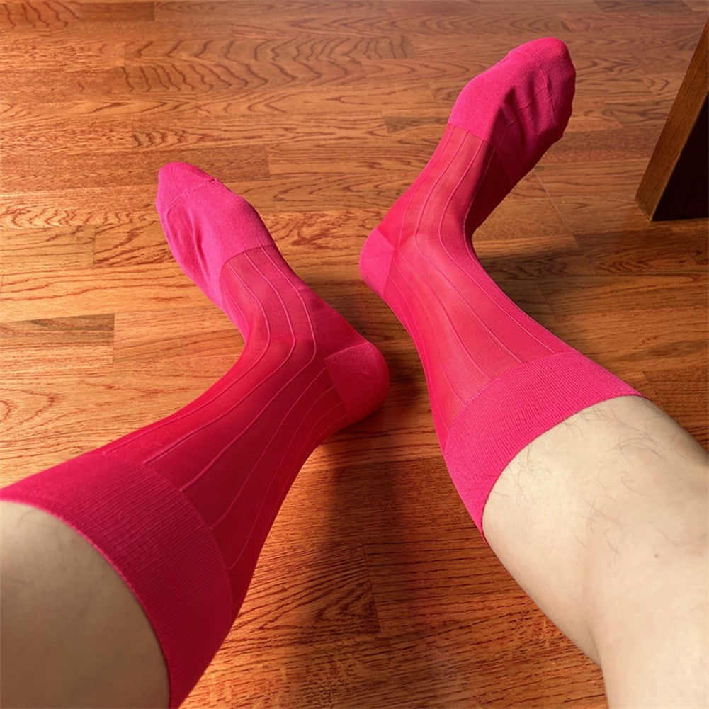 Men's Ultra Thin Sheer Socks 80% Polyamide 20% Spandex for Formal Dress Wear