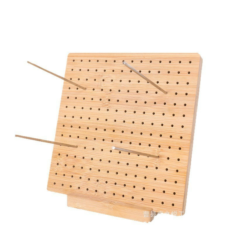 Bamboo Wood DIY Grandmother Grid Shaping Board Yarn Knitting Positioning Board