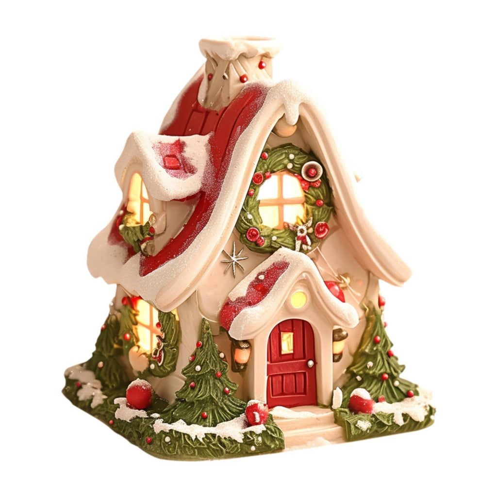 Christmas Cabin Incense Burner Small Wooden House Incense Burner for