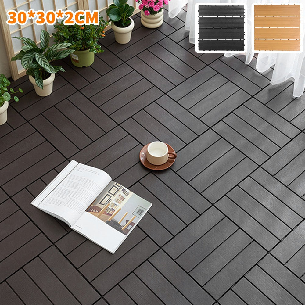 12Pack Heavy Duty Deck Tiles - Anti-Slip Interlocking Floor 30x30cm Outdoor UK