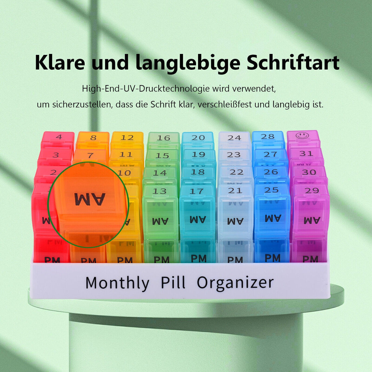 31 Day Pill Box Tablet Medicine Organiser Dispenser Monthly Daily Storage Case